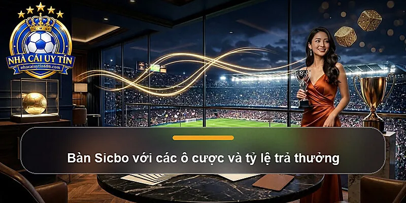 Bàn Sicbo với các ô cược và tỷ lệ trả thưởng