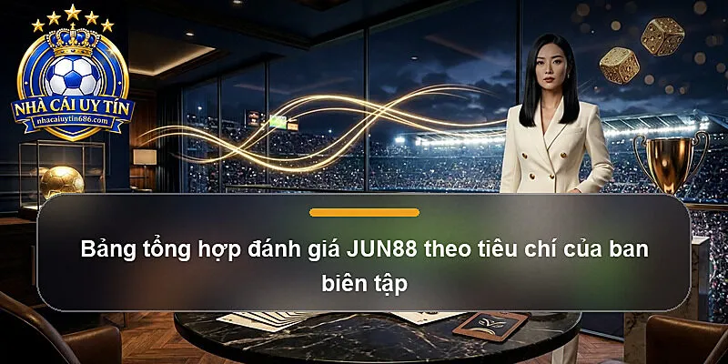 Bảng tổng hợp đánh giá JUN88 theo tiêu chí của ban biên tập