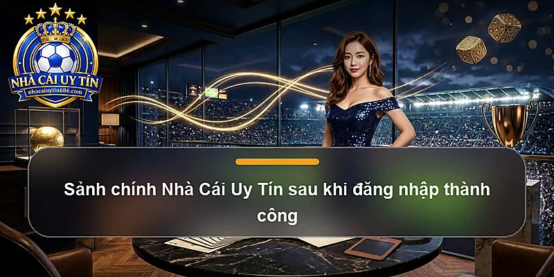Sảnh chính Nhà Cái Uy Tín sau khi đăng nhập thành công